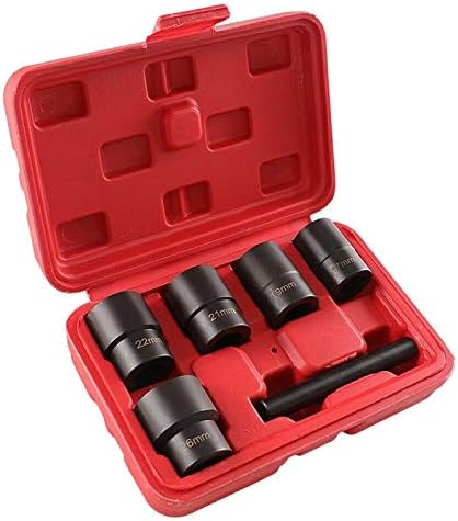 JIANZHI Screwdriver 6Pcs 1/2 inch Twist Socket 5 Damaged Worn Lug Nut Lock Remover Bolt Extractor Set
