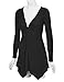 Made by Johnny MBJ Womens Long Sleeve Knot Baby Doll Tunic Top L Black