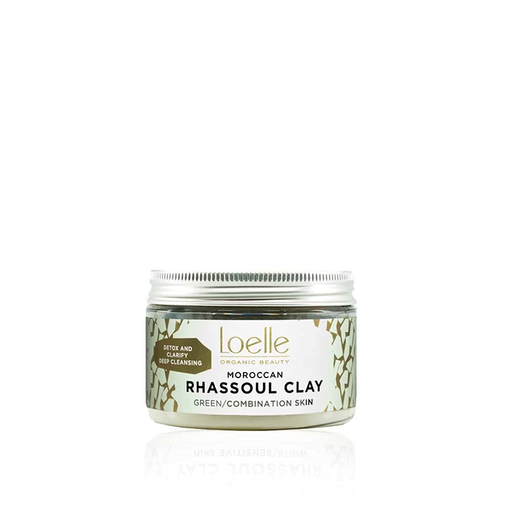 Loelle - Pure Green Clay Powder, Natural Remedy Against Acne and Blackheads, Ideal for Oily & Combination Skin - Mattify & Purifying Face Mask - Rhassoul Clays Made in Morocco (150g)