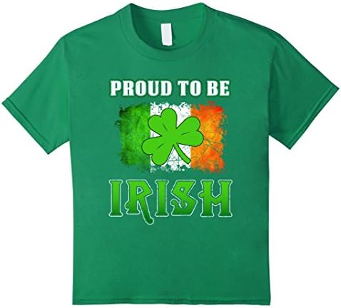 Kids Proud To Be Irish T-shirt Ireland Flag Striped 4 Kelly Green