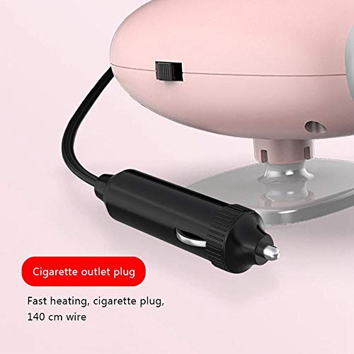 Portable Car Heater Defroster, Upgraded 12 V Fast Heating Car Windscreen Demister Heater, 360° Rotating 2 in 1 Auto Heating Cooling Fan with Plug in Cigarette Lighter for Vehicle Trucks (Black)