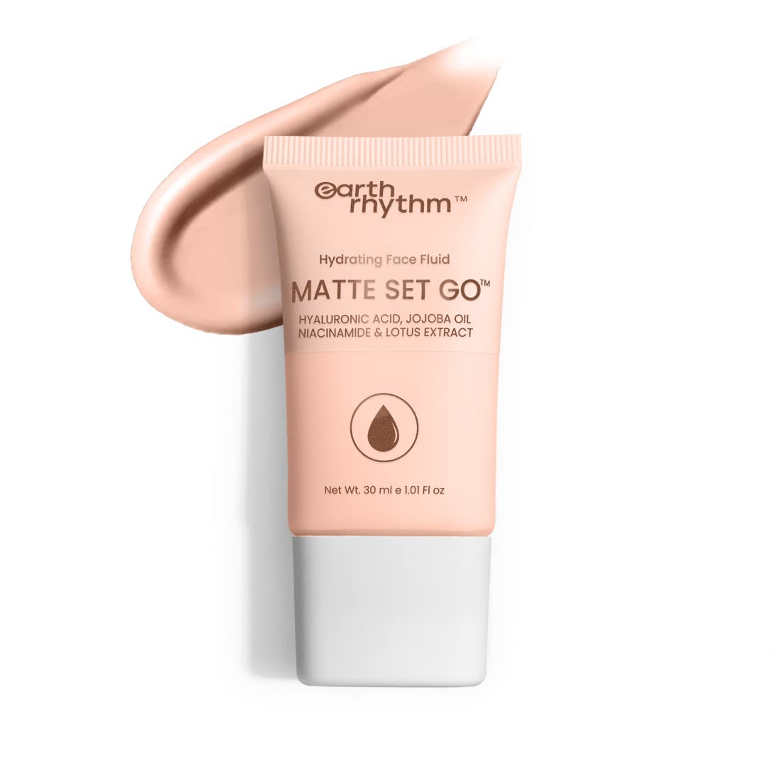 Earth Rhythm Matte Set Go Foundation with SPF 30, Pa++++ | Hyaluronic Acid, Niacinamide Acid, Jojoba Oil & Lotus Extract | Smooth Finish, Sun Protect & super Hydrating | Doughy Drawn – 30ml