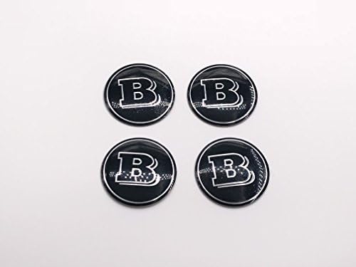 AOWIFT 4pcs Brabus"B" Wheel Center Hub Cap Badge Emblem Sticker Decal for Benz