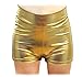 SACASUSA Shiny Stretchy Metallic Mini Shorts Hot Pants in Gold Small