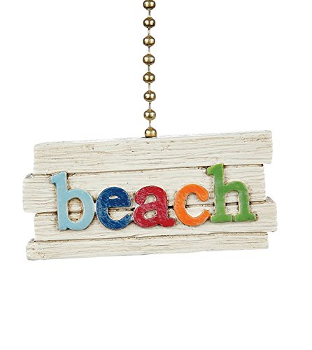 Clementine Design Colorful Beach Sign Ceiling Fan Pull