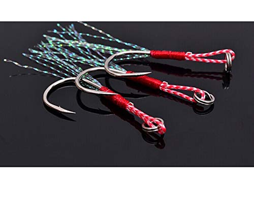 CCH-Hooks, 50pcs Entwurf 13/0 High Carbon Stahl Assist Haken Sea Angelhaken Gamma Katz Haken (Size : 12)