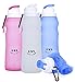 Collapsible Water Bottles BPA Free - Foldable Filter Sports Hydrated Cup - for Cycling,Camping,Hiking,Travel - Durable,Reusable with Leak-proof Lid - 20 Oz