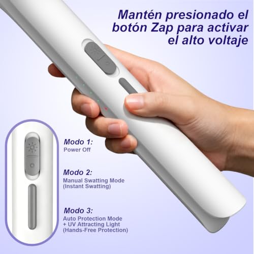 Toolviann 2 in 1 4000V Electric Mosquito Killer USB C Rechargeable 1800mAh for Home, Office and Outdoor