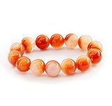 10mm Gemstone Birthstone Bead Beaded Balance Bracelet Stretch Handmade Bangle Unisex