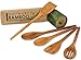 Viable Creations Handcrafted Bamboo Wooden Spoons with Cotton Muslin Bag - Set of 5