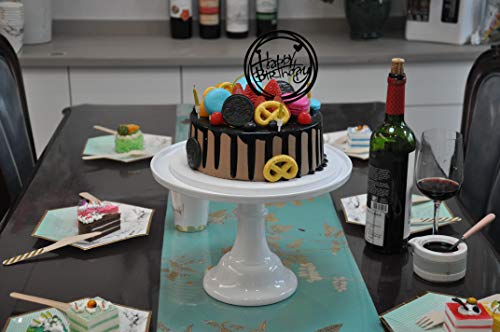 Round Cake Stand 11.7" Cake Display Stand Dessert Cupcake Display Tray for Graduation,Wedding,Birthday,Party,Anniversary,Ceremony(1Pack, White)