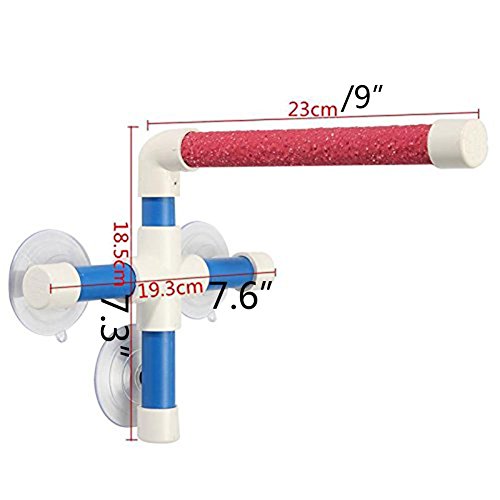 Portable Suction Cup Bird Window and Shower Perch Toy for Bird Parrot Macaw Cockatoo African Greys Budgies Parakeet Bath Perch Toy