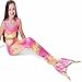PGXT Girls 3 Pcs Mermaid Tail Rainbow Bathing Suit Swimwear Pink 140CM