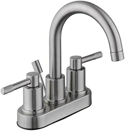 Schon Axel 4 in. Centerset 2-Handle High-Arc Bathroom Faucet with Pop-Up Assembly in Brushed Nickel