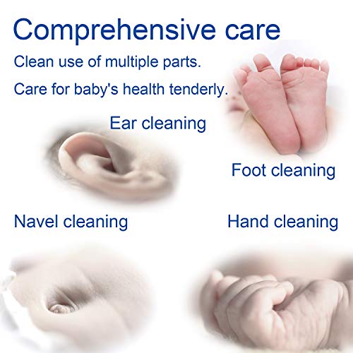Baby Cotton Swabs, Paper Sticks Cotton Buds for Baby Ear Nose Clean-200Pcs(Spiral & Round) - Thumbnail 3