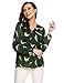 Zeagoo Women's Casual Print Chiffon V Neck High Low Hem Blouse Top,Green,X-Large