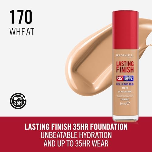 Rimmel london, acabamento duradouro, base, 170 - trigo, 30ml
