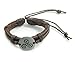 Luckyplan Vintage Punk Fashion Men's Leather Wristband Link Bracelet