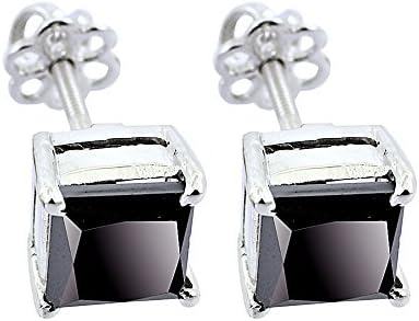 Barishh Black Diamonds Ear Studs.6mm.1.50 CT each.Excellent Shine/Luster.Certified.Very Elegant.