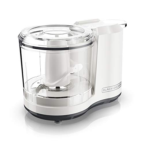 BLACK+DECKER Electric Food Chopper, 1.5 Cup Capacity One-Touch Vegetable Chopper, White, HC150WC