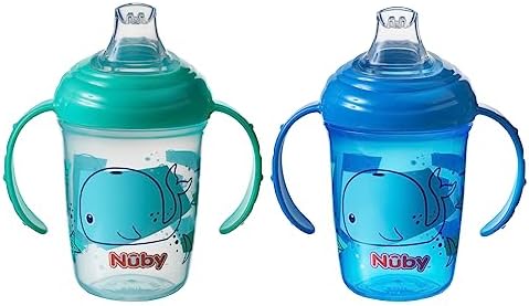 Nuby Grip N Sip Water Bottle No Spill Sippy Cup 240ml 8oz