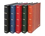 LINDNER Stamp Stockbook- Blue Cover- 60 Black Pages- Clear Strips- Double Glassine Interleaving
