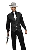 Men's Gangster Shirt, Vest And Tie Costume - X-Large