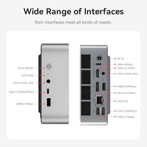 Beelink SER9 Mini PC, AMD Ryzen 7 H 255(8C/16T,4.9GHz), 32G LPDDR5X 1TB PCIe4.0 x4 SSD, Mini Computer AMD Radeon 780M Triple Display/USB4/WiFi6/BT5.2/2.5G/Home/Office/W11