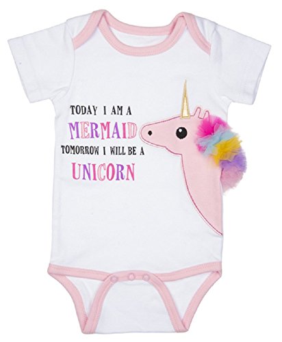Ganz Baby Girl Pink Cotton Diaper Shirt One Piece Unicorn, 0-6 months
