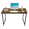 AIJOINER Writing Computer Desk 39″ Home Office Writing Study Desk, Modern Simple Style Laptop Table, Black Metal Frame, Charcoal Wood