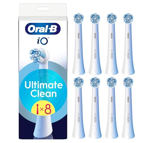 Oral-B Ultimate Clean Ersatzbürsten, Weiß, gründliche Bürste, Entfernung von Zahnbelag, runde Bürste für elektrische Zahnbürsten, Oral B iO, 8 Stück