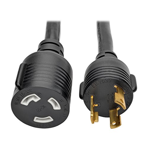 TRIPP LITE Heavy Duty Power Extension Cord 30A 10 AWG L5-30P to L5-30R Locking Connectors 6', Black (P046-006-LL-30A)