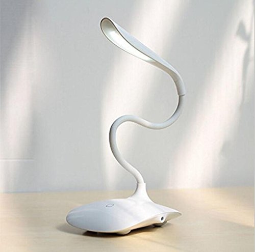 Sajanic LED Clamp White light USB Rechargeable Lightweight Touch Sensor Table Lights Adjustable Brightness Night light or Reading Light Portable for Indoor & Outdoor Pack of 1