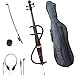 Cecilio CECO-3DW Ebony Electric Silent Metallic Mahagony Cello in Style 3, Size 4/4 (Full Size)