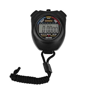 professionele stopwatch handheld digitale LCD sport stopwatch chronograaf teller timer met riem stijlvol – zwart