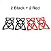 DHYSTAR Security Rubber Band Replacement Silicone Strap for Cell Phone Mount Holder on Bike / Bicycle / Motorcycle / Handlebar Smart Phone Cradle Bracket Stand Support, Pack of 4 PCS(2 Black, 2 Red)