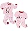 Girls Matching Doll&toddler 4 Piece long cotton Christmas Pajamas Kids Pjs