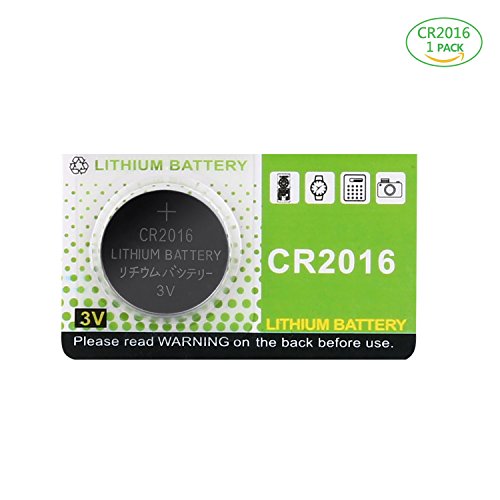 Aukor CR2016 3V Lithium Battery, 90mAh for Watch, LCD Writing Tablet and Car Remote Controls, 1-Pack