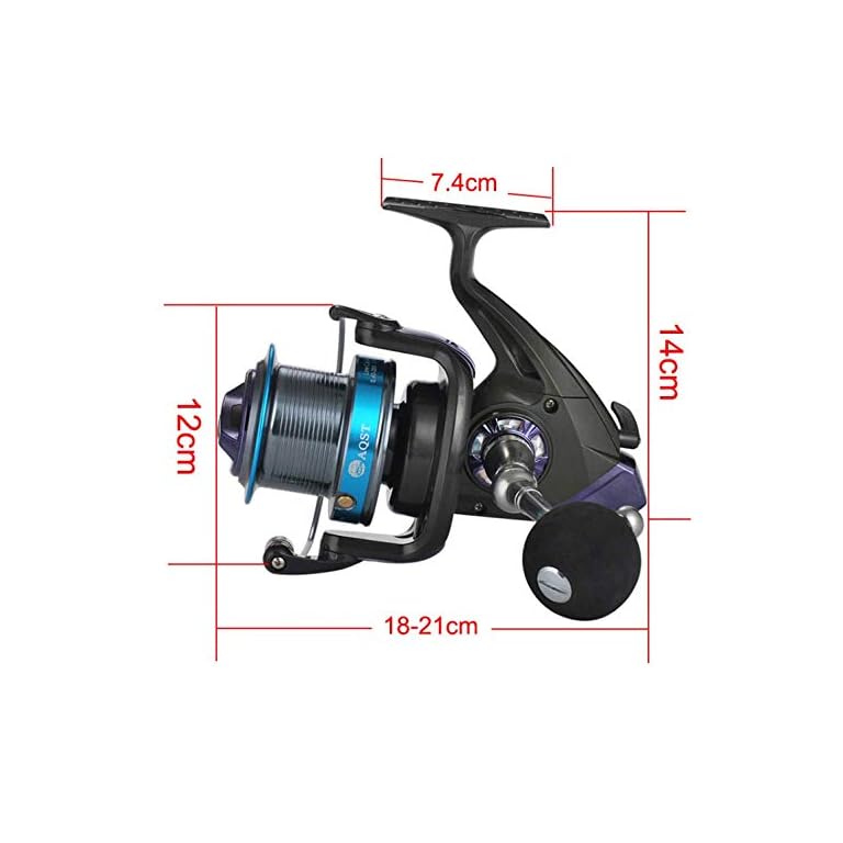 Moulinet de pêche tout usage avec bobine en métal pour lancer