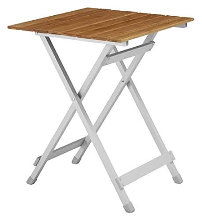 CampAir Beistelltisch mit Tragetasche - Klapptisch aus Aluminium und Bambusholz