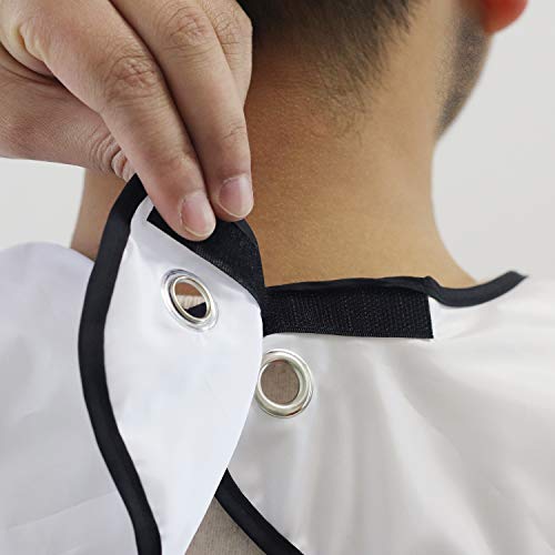 MZDXJ Beard Apron Cape for Men Non-Stick & Durable Shaving Hair Catcher with 2 Suction Cups and Beard Styling Tool Grooming Beard Trimming Bib Perfect Gifts For Men, Husband, Boyfriend or Friends(white)