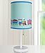 Wildkin Kids 120 Volt Cylinder Lamp for Boys and Girls, Includes Fabric Lamp Shade, Features Wooden Base and Steel Stem, Perfect Bedside or Desk Lamp, Olive Kids (Trains, Planes, and Trucks)