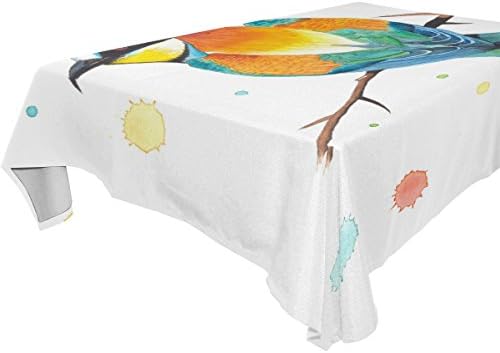 BYouLockX Watercolor Birds Pattern Rectangle Tablecloth 54x54(in)