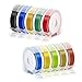 Embossing Tape Compatible with Dymo Embossing Label Maker, 3/8'' x 9.8' Colorful 3D Plastic Organizer Xpress Tape Compatible with Dymo Embossing Office Mate II and Old School Label Makers