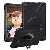 CCMAO All New HD 8 Tablet Case (8th & 7th Generation, 2018/2017 Release), [Hand Strap]360 Degree Rotating Full-Body Impact Resistant Protective Case For All New HD 8 Tablet (black)
