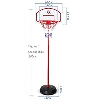 SONGYU Child Basketball Stand Portable Basketball Hoop Free Standing Height Adjustable for Kids Indoor Outdoor Round Stable Base Filled with Water Or Sand (Size : 2m)