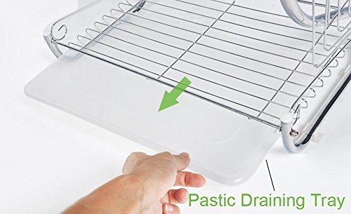 Vansop 2 Tiers Kitchen Dish Cup Drying Rack Drainer Dryer Tray Cutlery Holder Organizer(US STOCK)
