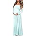 Women's Cowl Neck and Over The Shoulder Ruched Maternity and Nursing Dress by Mother Bee - Made in USA (Medium, Mint Green)