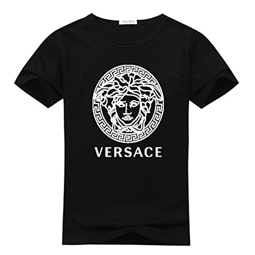 Black Men's Versace Logo T-Shirt Short Sleeve XX-Large Black