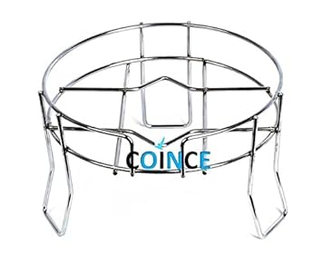 COINCE Heavy Duty Stainless Steel Matka Stand | Water Pot Stand | Plant Stand for Flower Pot | for Home Decor, Office, Garden, Balcony Decor, Kitchen - Chrome Plated (10 x 10 x 5.75 in)